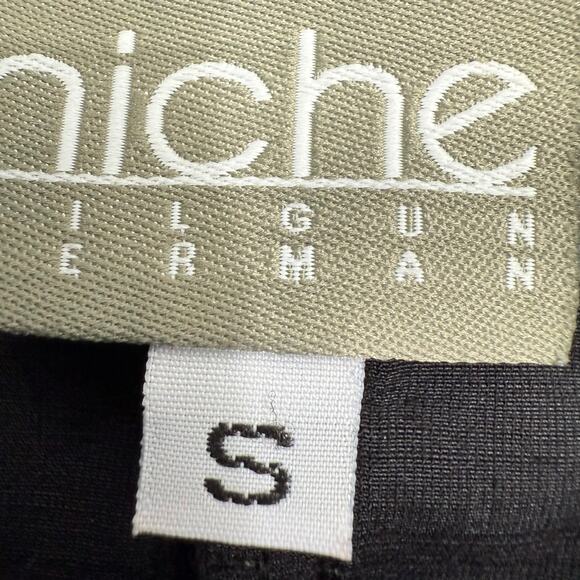 Niche Nilgun Derman Womens Sz Small Black Wearable Art Mini Dress - Picture 2 of 6